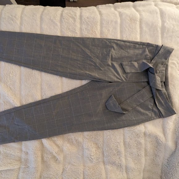 Dynamite Cindy Cigarette Trouser Pant | Grey Windowpane | BNWT - Picture 1 of 3
